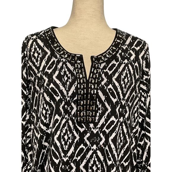 Cathy Daniels Geometric Tunic Top 1X - Picture 3 of 8